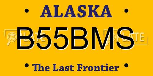 B55BMS Alaska License Plate