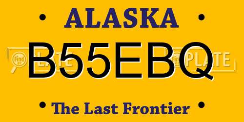B55EBQ Alaska License Plate