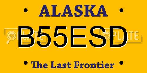 B55ESD Alaska License Plate