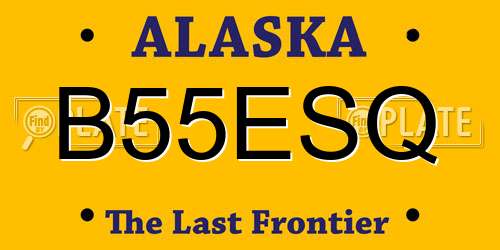 B55ESQ Alaska License Plate