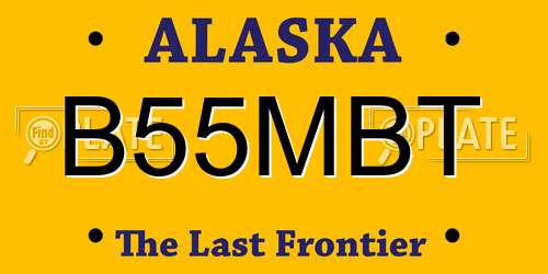 B55MBT Alaska License Plate