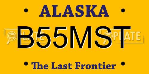 B55MST Alaska License Plate