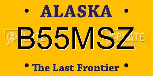 B55MSZ Alaska License Plate