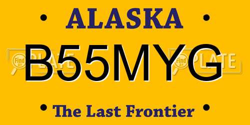 B55MYG Alaska License Plate