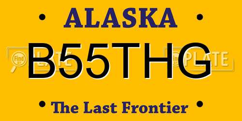 B55THG Alaska License Plate
