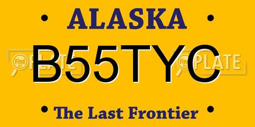 B55TYC Alaska License Plate