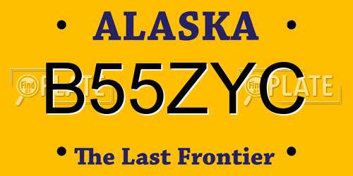 B55ZYC Alaska License Plate