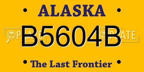 B5604B Alaska License Plate