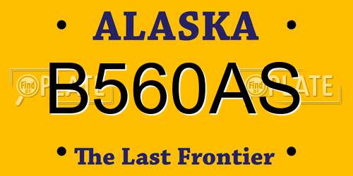 B560AS Alaska License Plate