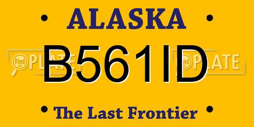 B561ID Alaska License Plate