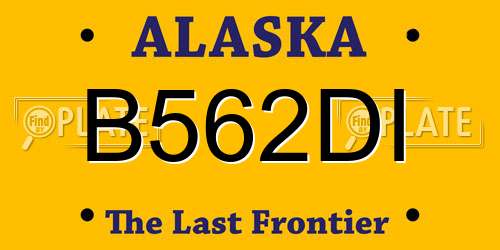 B562DI Alaska License Plate