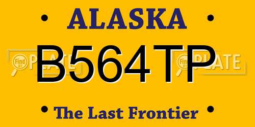 B564TP Alaska License Plate