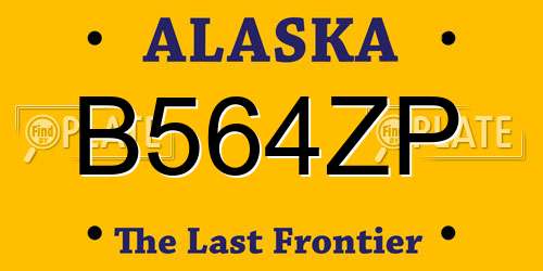 B564ZP Alaska License Plate