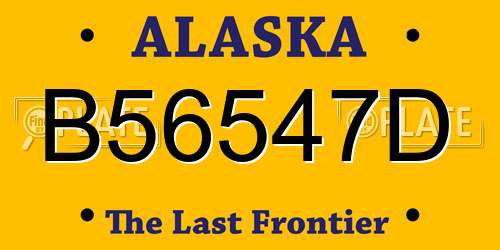B56547D Alaska License Plate