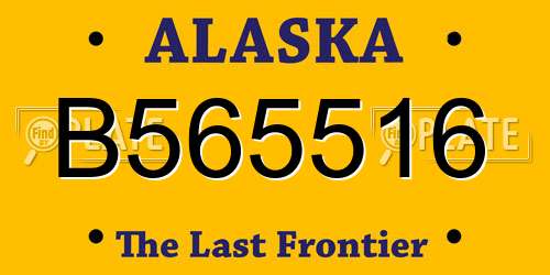 B565516 Alaska License Plate