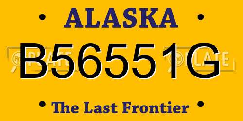 B56551G Alaska License Plate