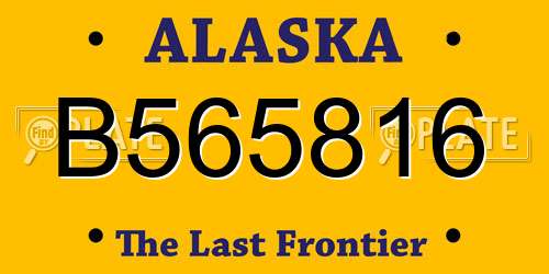 B565816 Alaska License Plate