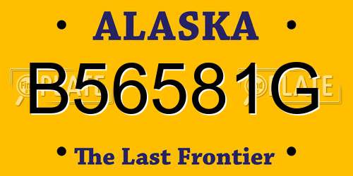 B56581G Alaska License Plate