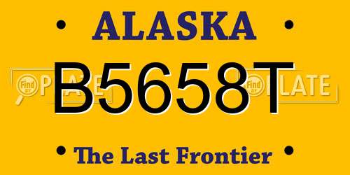 B5658T Alaska License Plate
