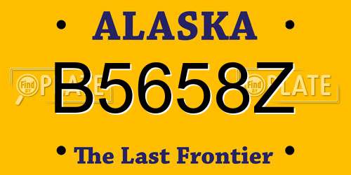 B5658Z Alaska License Plate