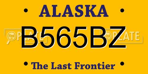 B565BZ Alaska License Plate