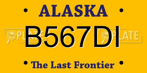 B567DI Alaska License Plate
