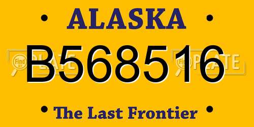 B568516 Alaska License Plate