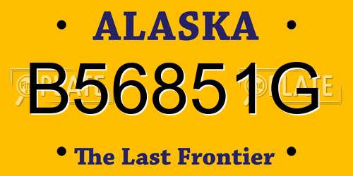 B56851G Alaska License Plate