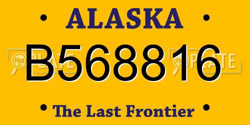 B568816 Alaska License Plate