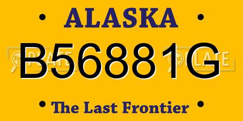 B56881G Alaska License Plate