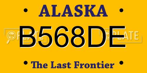 B568DE Alaska License Plate