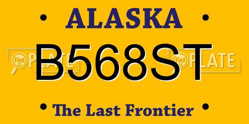 B568ST Alaska License Plate