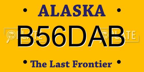 B56DAB Alaska License Plate