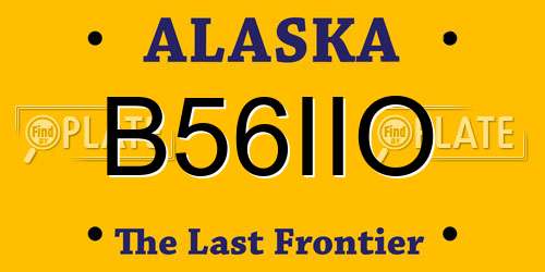 B56IIO Alaska License Plate
