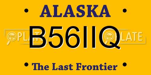 B56IIQ Alaska License Plate