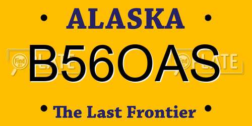 B56OAS Alaska License Plate