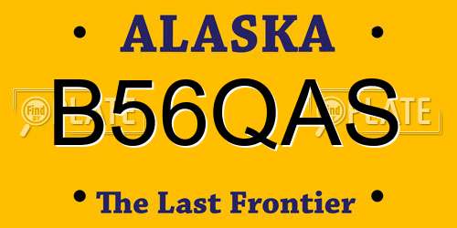 B56QAS Alaska License Plate