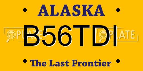B56TDI Alaska License Plate