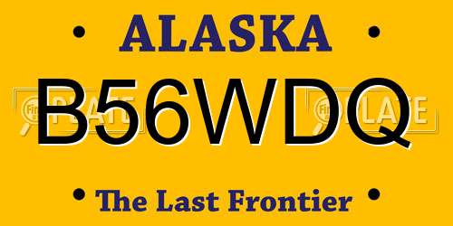 B56WDQ Alaska License Plate