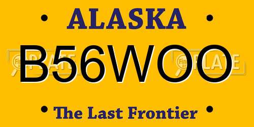 B56WOO Alaska License Plate