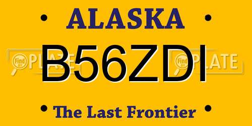 B56ZDI Alaska License Plate