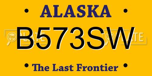 B573SW Alaska License Plate