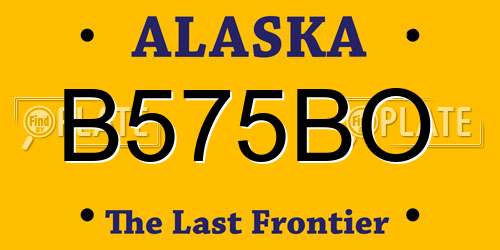 B575BO Alaska License Plate