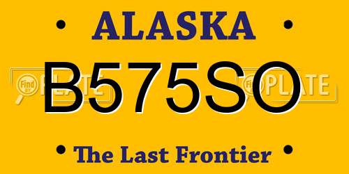 B575SO Alaska License Plate