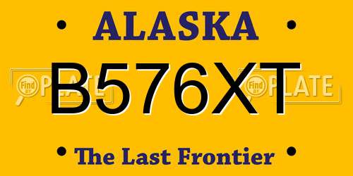 B576XT Alaska License Plate
