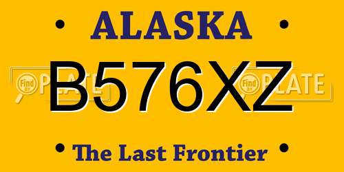 B576XZ Alaska License Plate