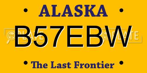 B57EBW Alaska License Plate
