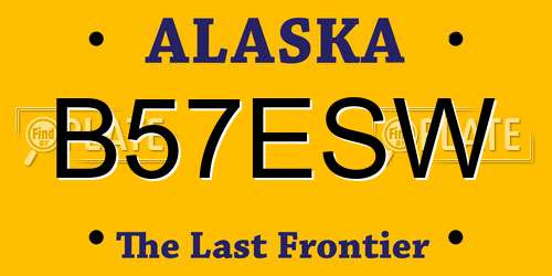 B57ESW Alaska License Plate