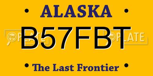 B57FBT Alaska License Plate