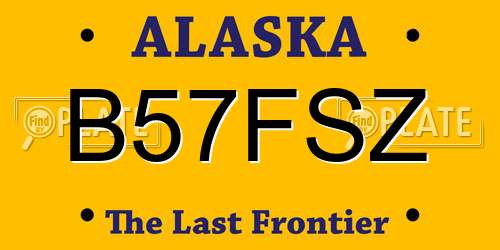 B57FSZ Alaska License Plate